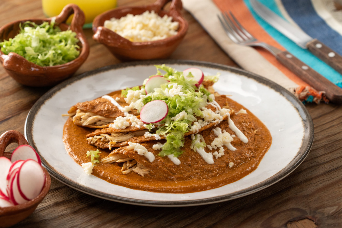 Enchiladas de pipian de puebla